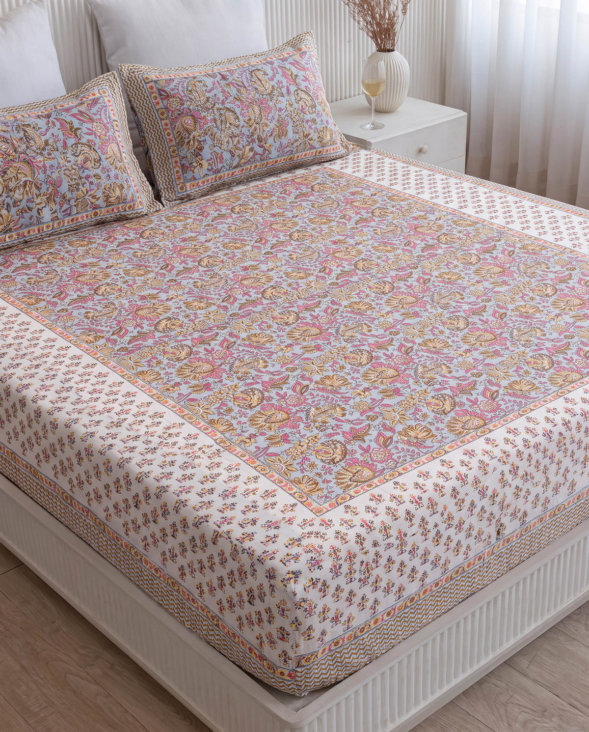 Rang-e-Gul Floral Cotton Double Bedsheet