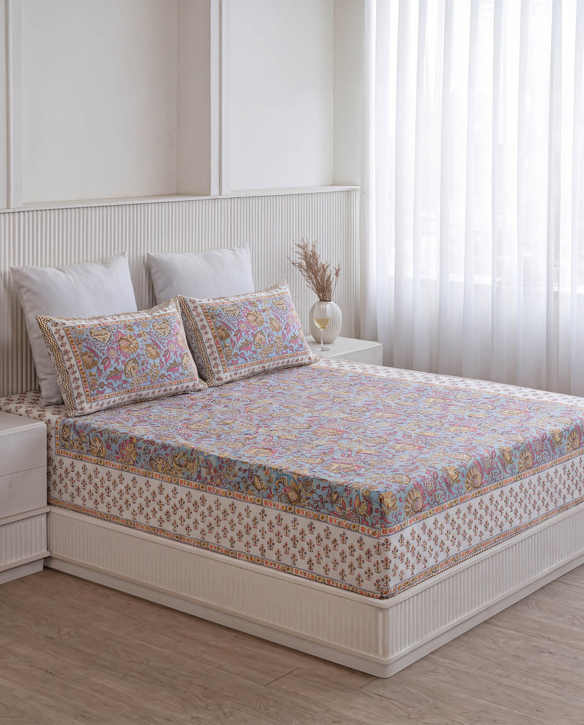 Rang-e-Gul Floral Cotton Double Bedsheet