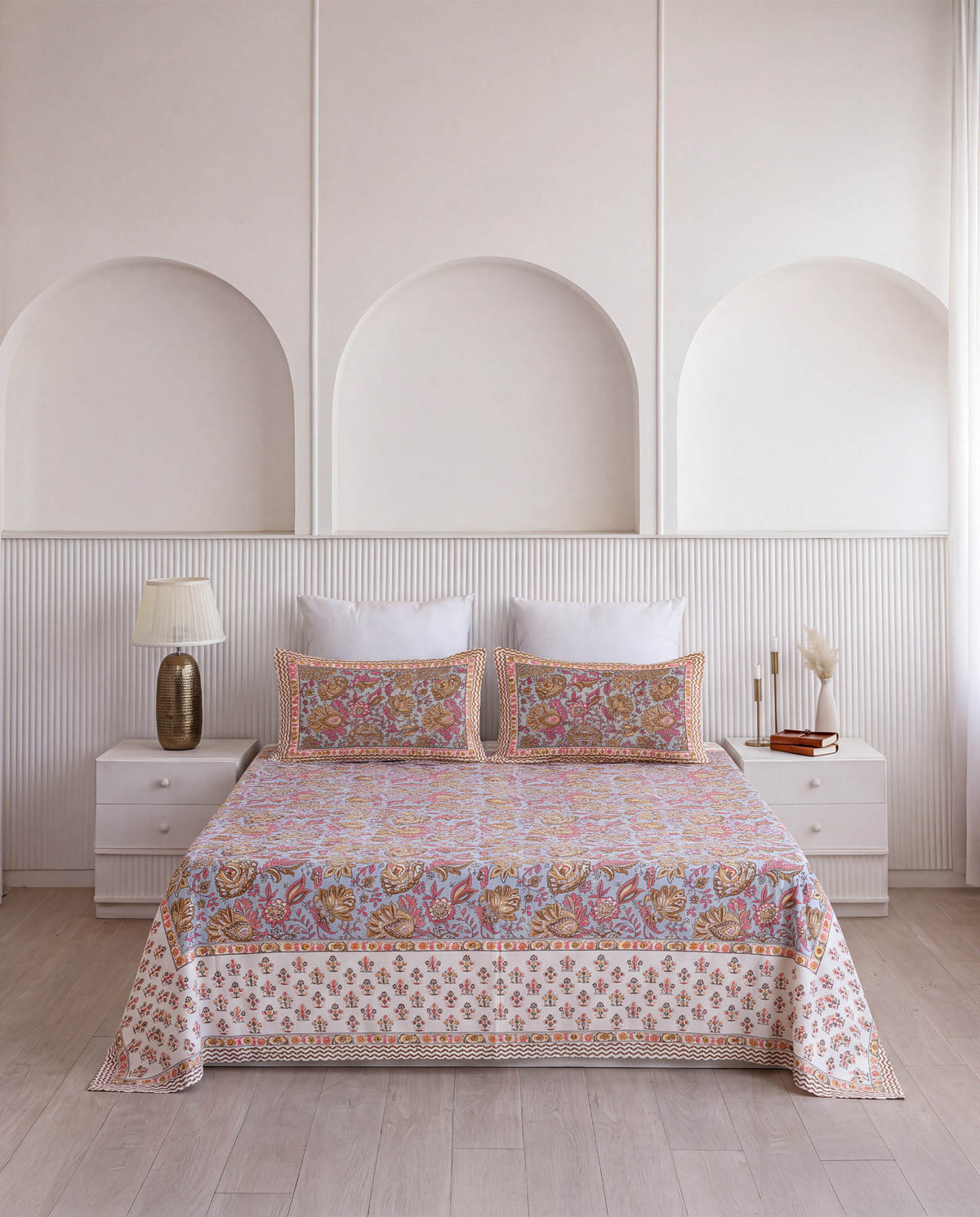 Rang-e-Gul Floral Cotton Double Bedsheet