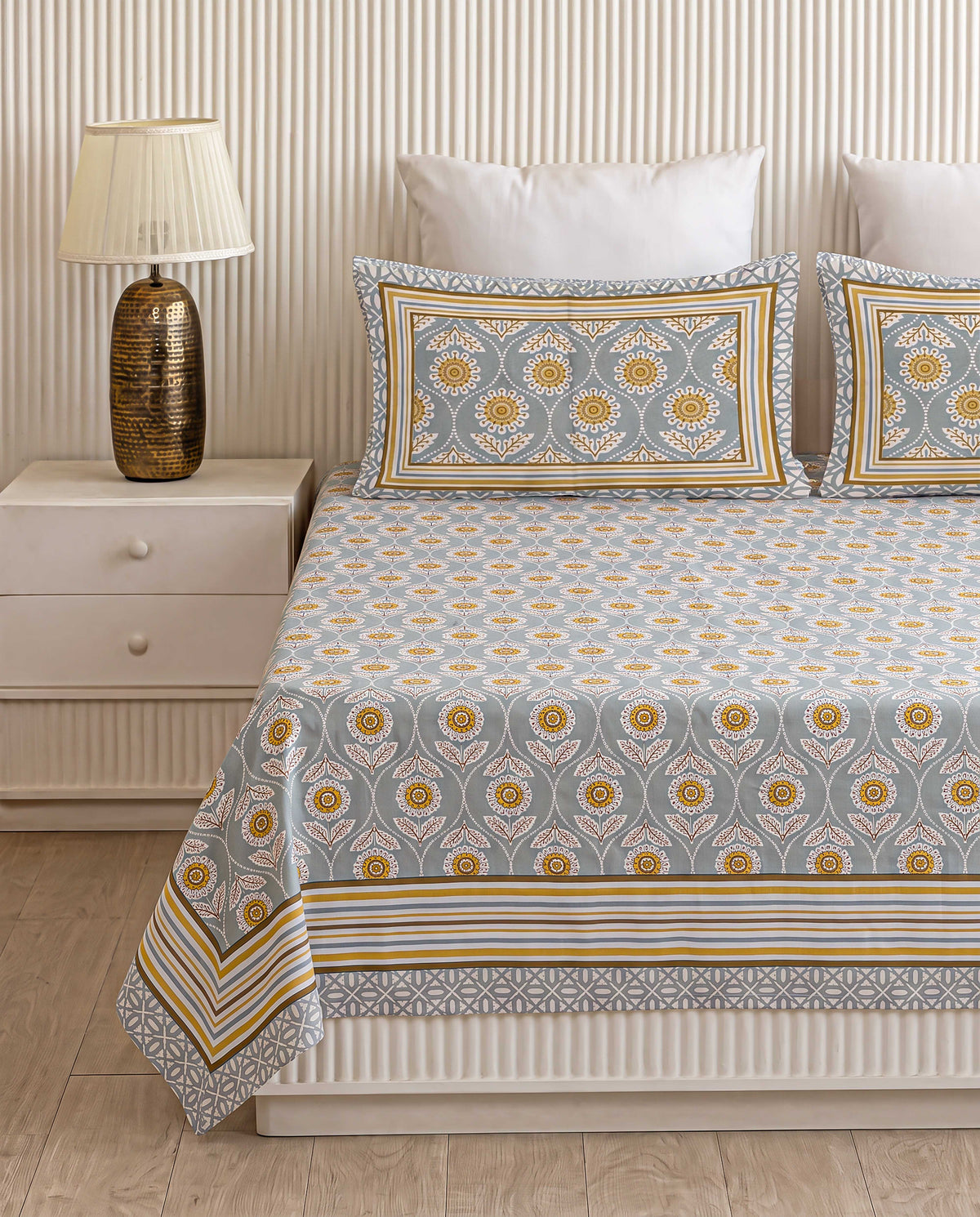 Sunburst Medallion Mandala Hand-Block Printed Double Bedsheet