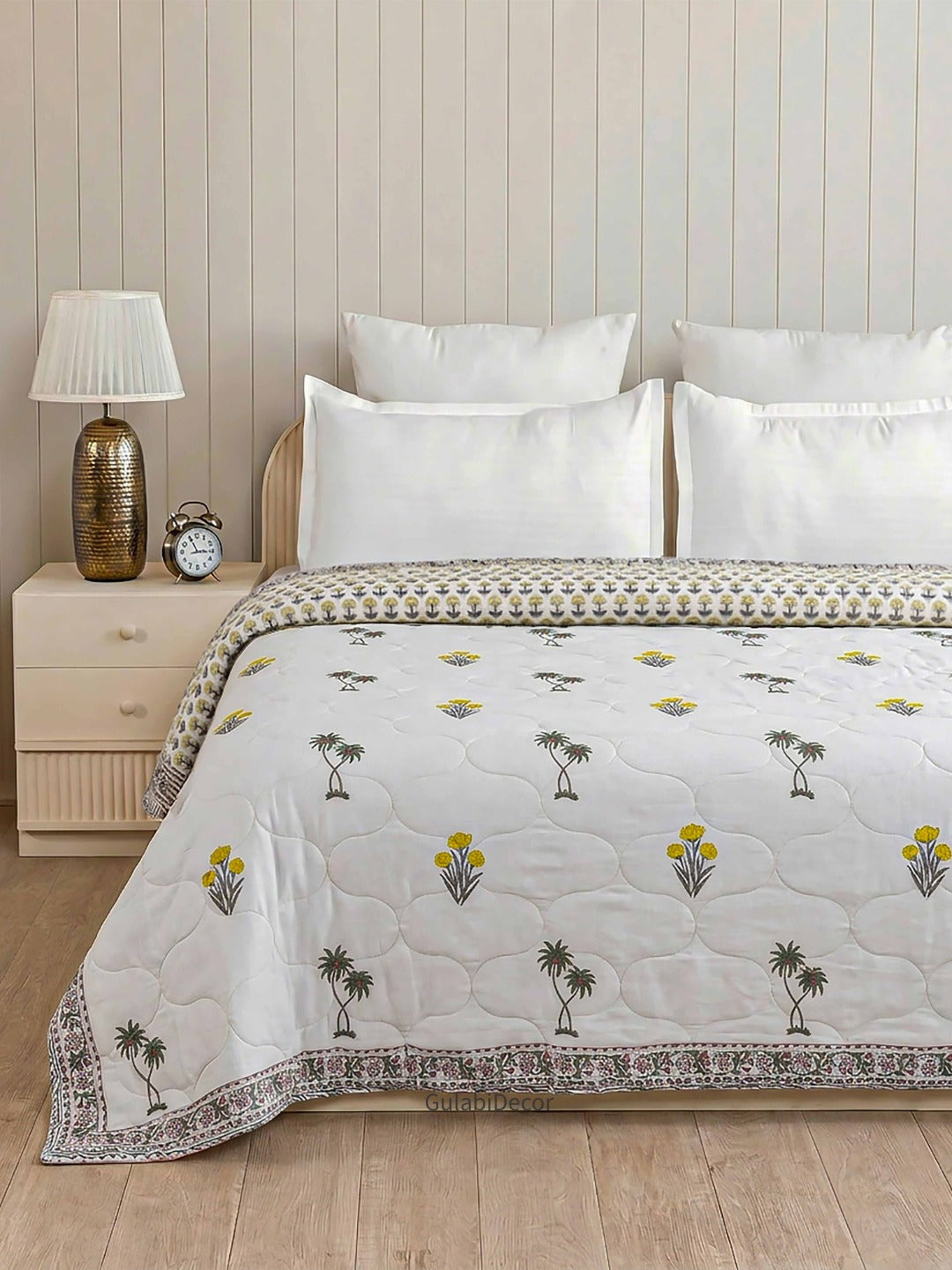 The Desert Oasis Premium Mulmul Cotton Double Bed Quilt