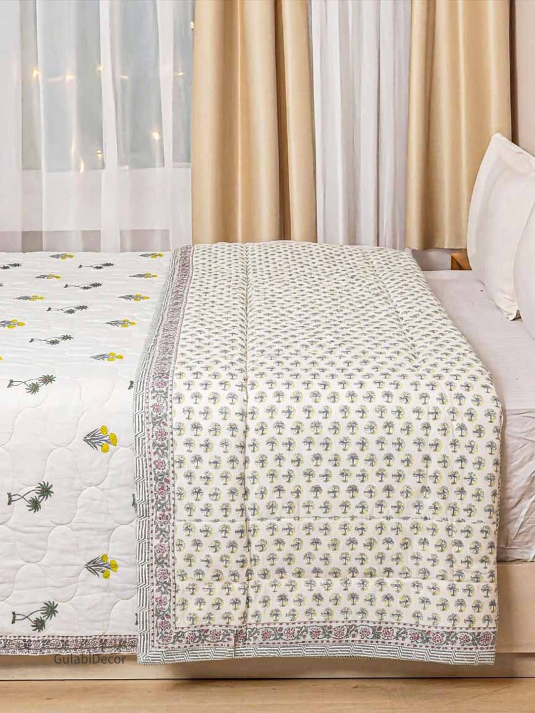 The Desert Oasis Premium Mulmul Cotton Double Bed Quilt