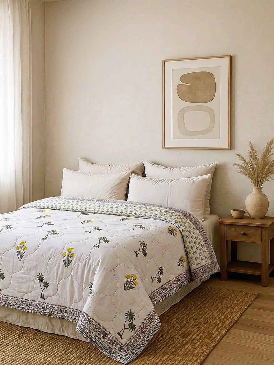 The Desert Oasis Premium Mulmul Cotton Double Bed Quilt