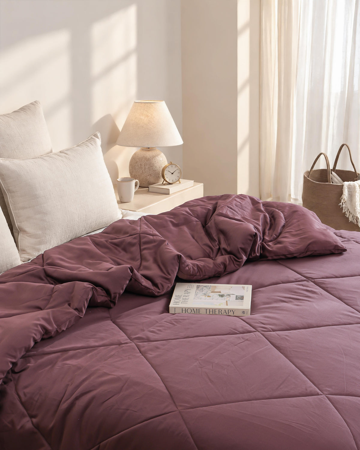 Luxury Mauve Satin Comforter