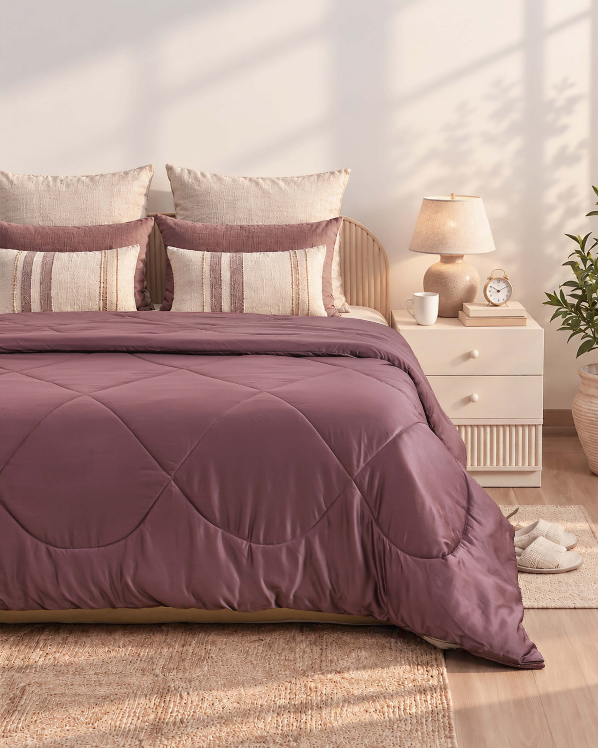 Luxury Mauve Satin Comforter
