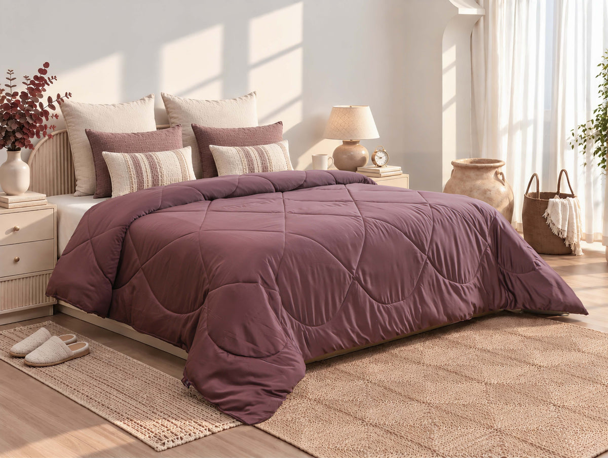 Luxury Mauve Satin Comforter