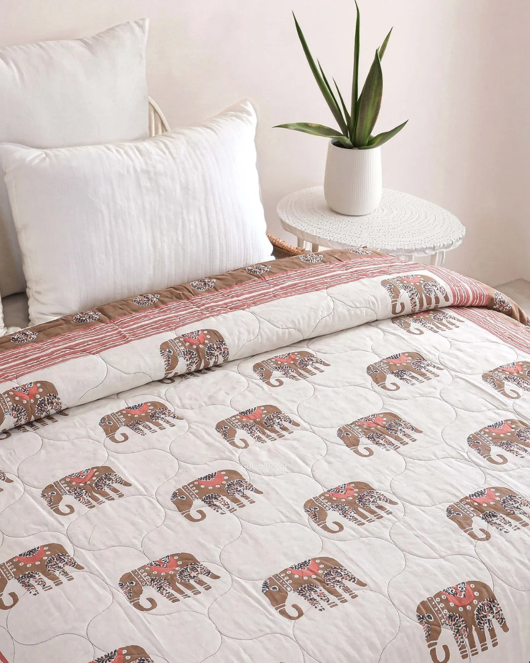 Royal Elephant Heritage Single Bed Cotton Quilt