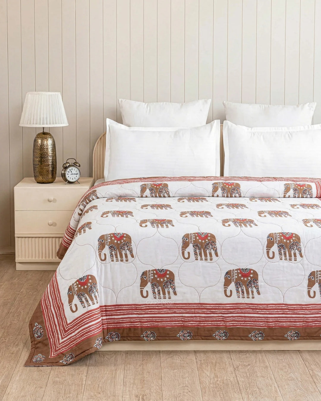 Royal Elephant Heritage Single Bed Cotton Quilt