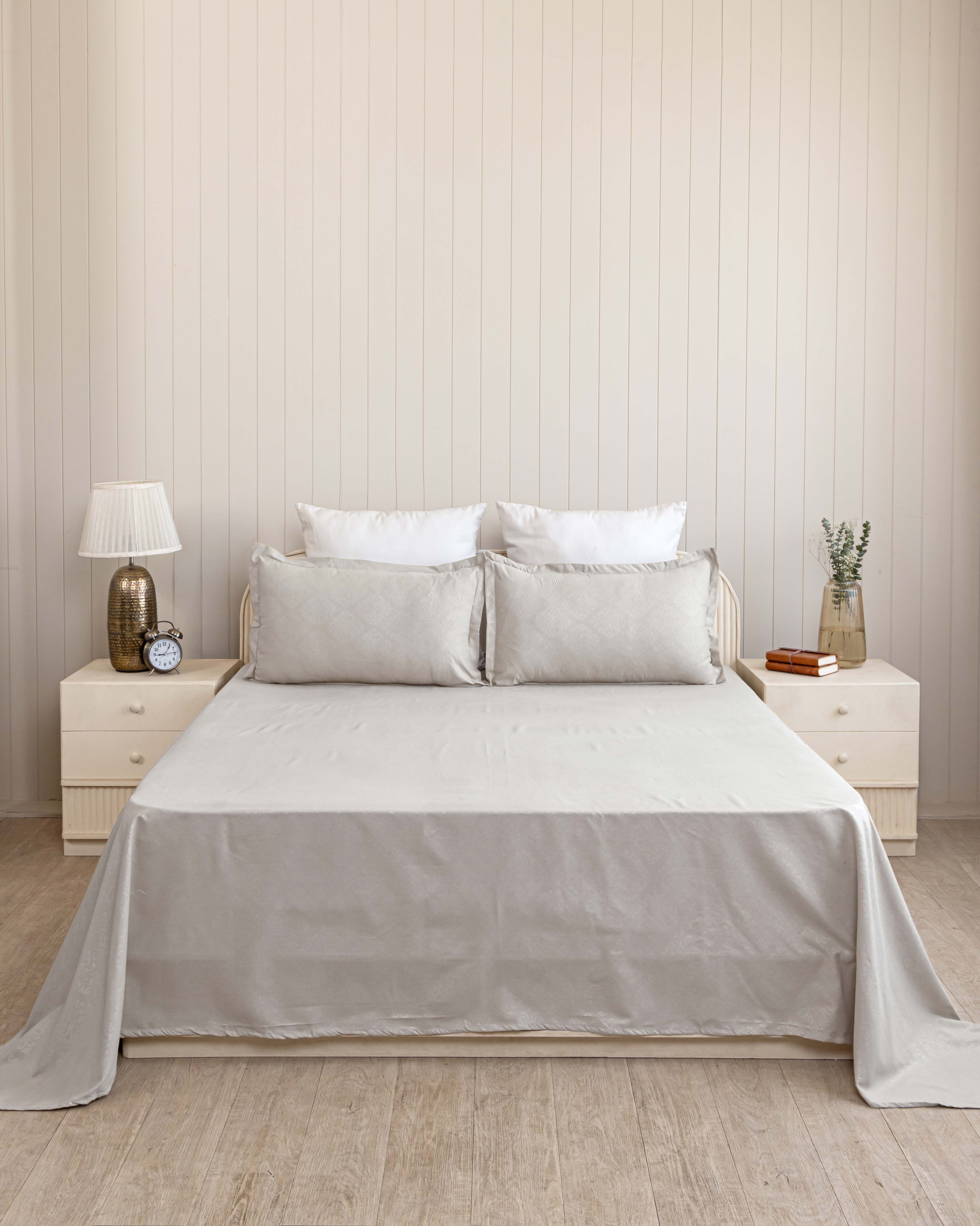Stone Whisper King Size Embossed Bedsheet