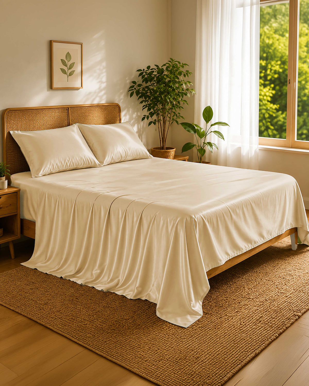Pearl Champagne Ultra-Soft Glossy Satin Sheet