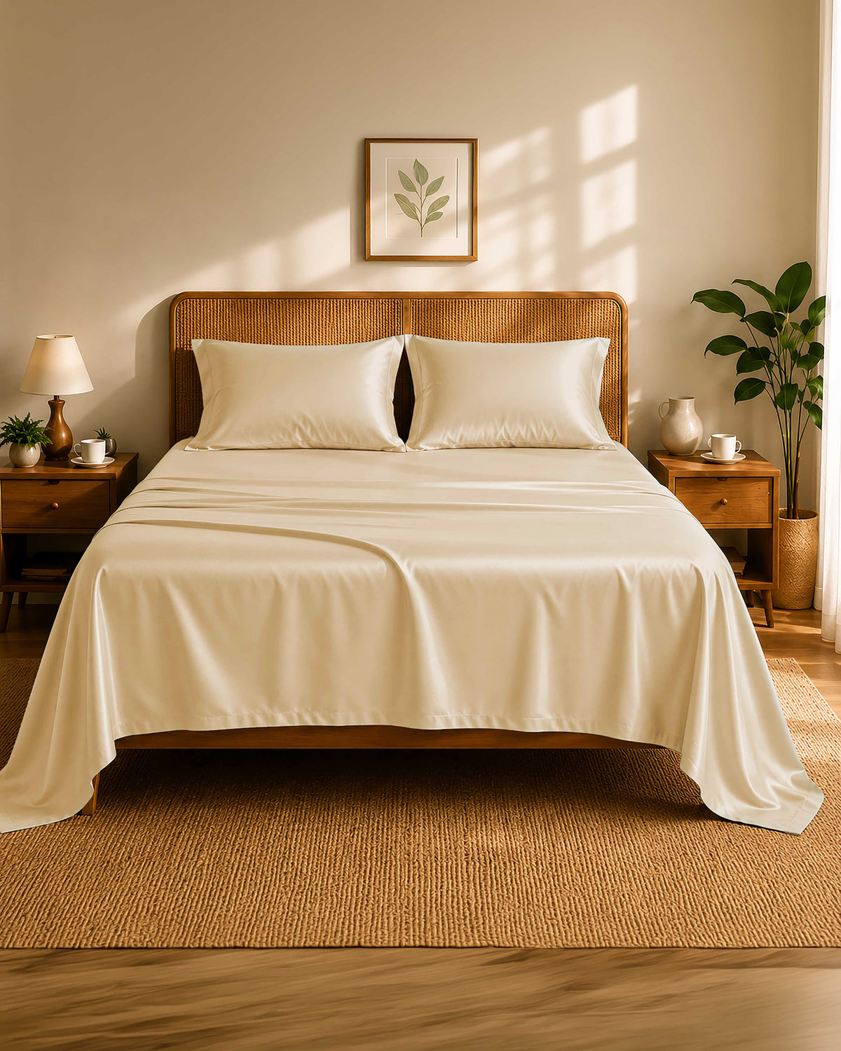 Pearl Champagne Ultra-Soft Glossy Satin Sheet