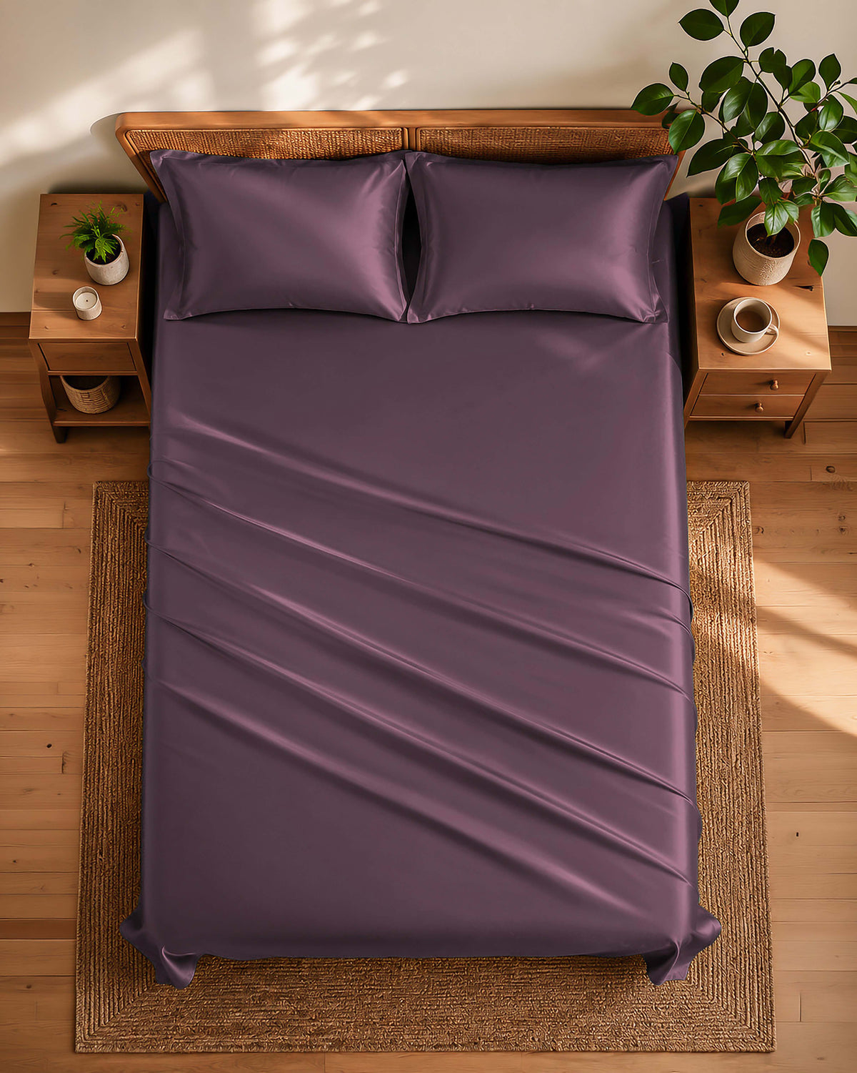 Vintage Mulberry Silky Satin Luxury Sheet