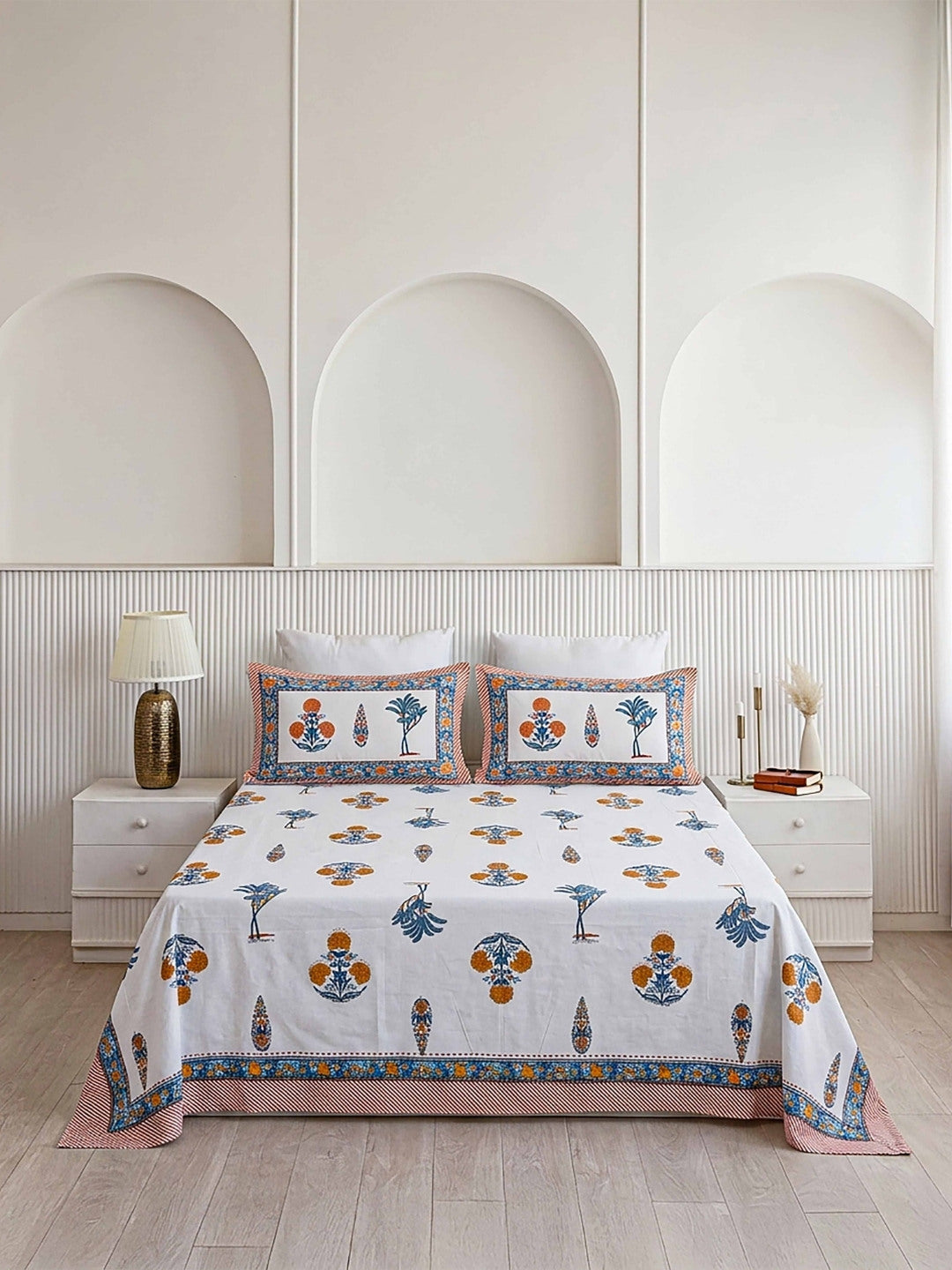 Marwar Bagicha Premium Quality 100% Pure Cotton King Size Bed Sheet