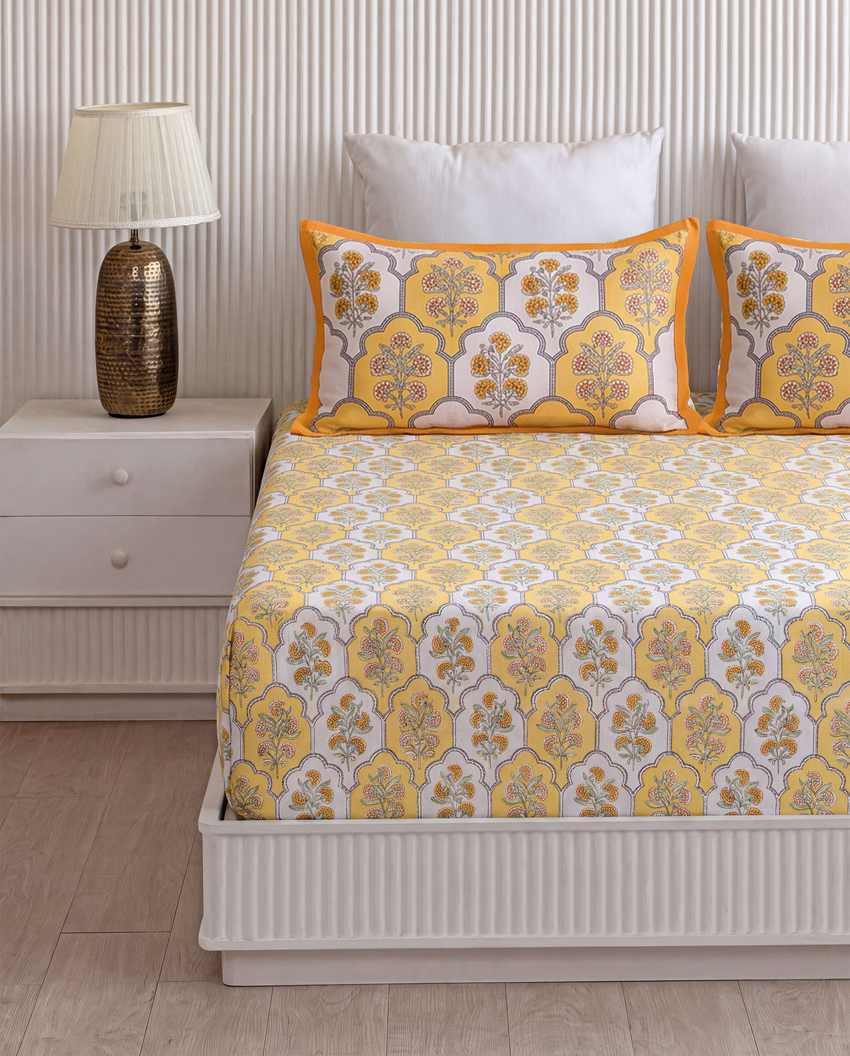 Marigold Bloom King Size Bedsheet