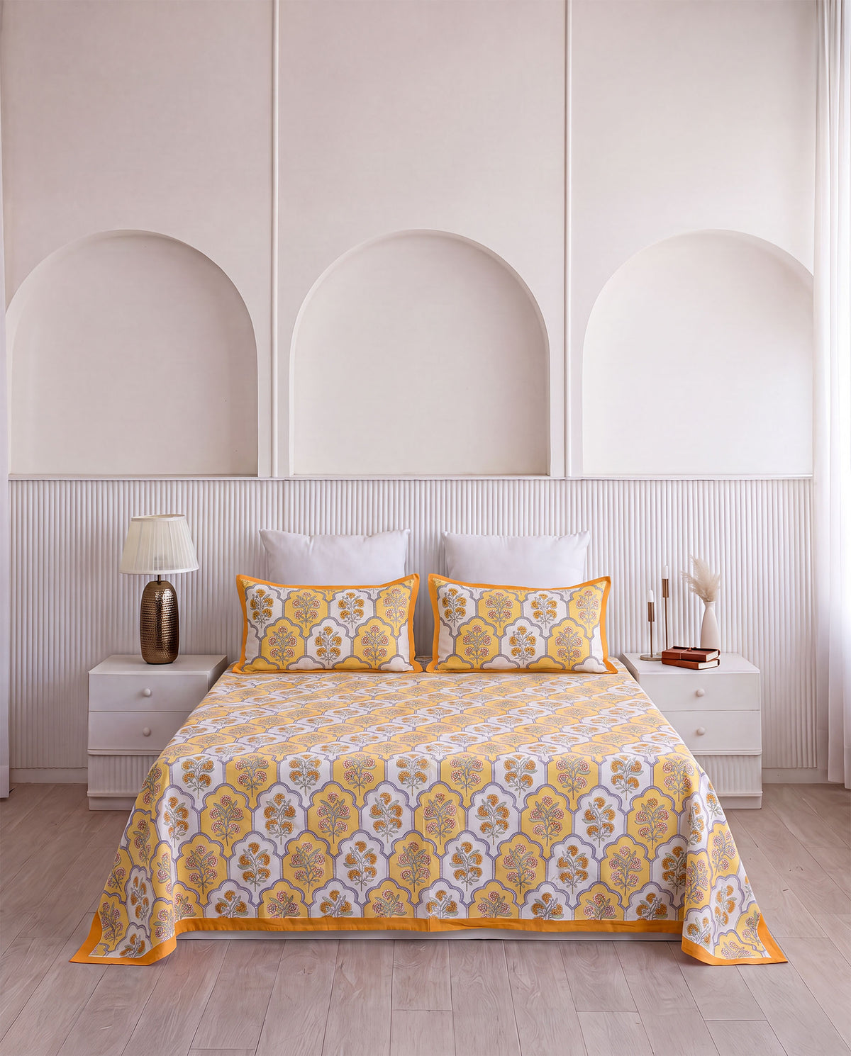 Marigold Bloom King Size Bedsheet