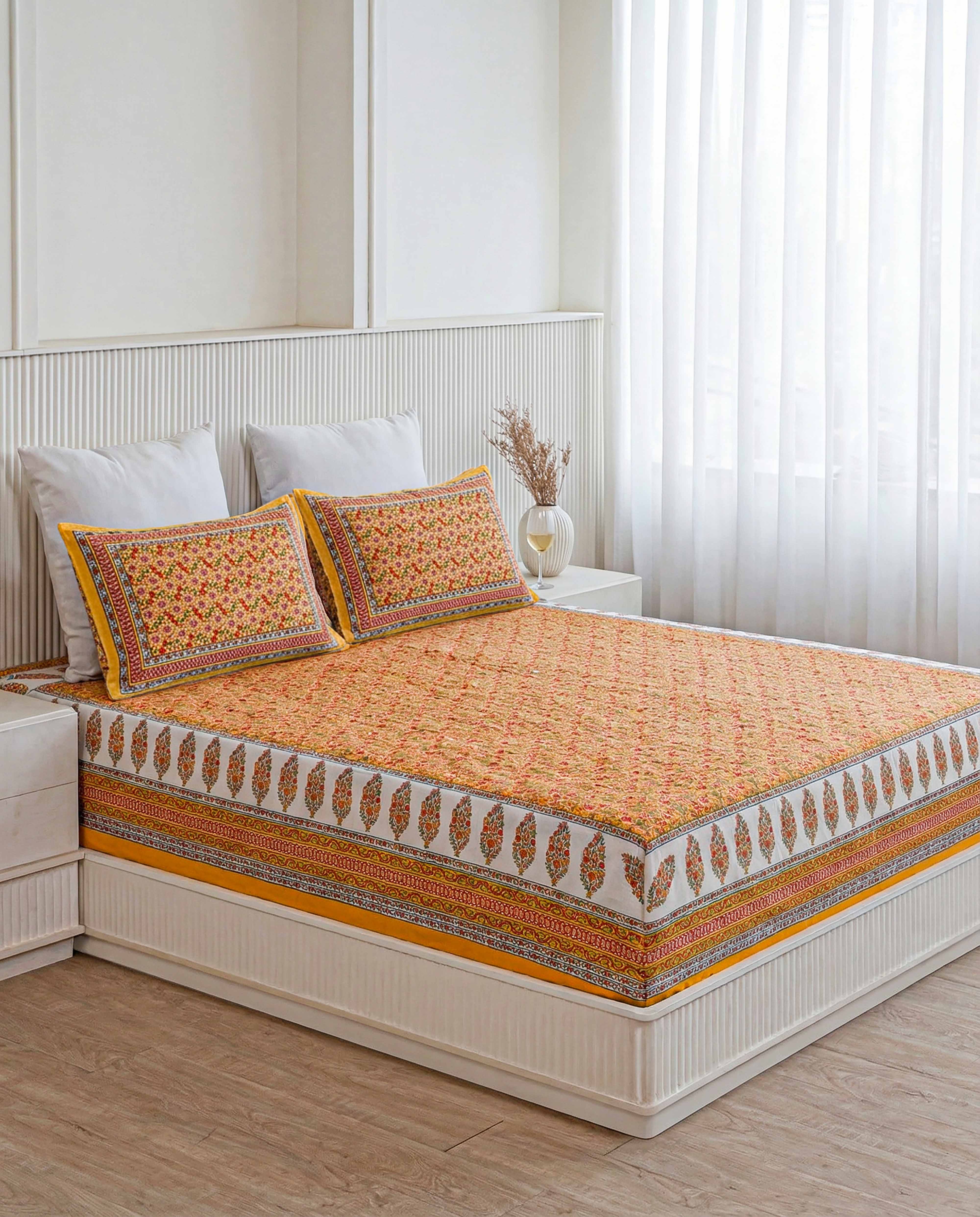 Surya-Kiran Guldasta 100% Pure Cotton King Size Bedsheet