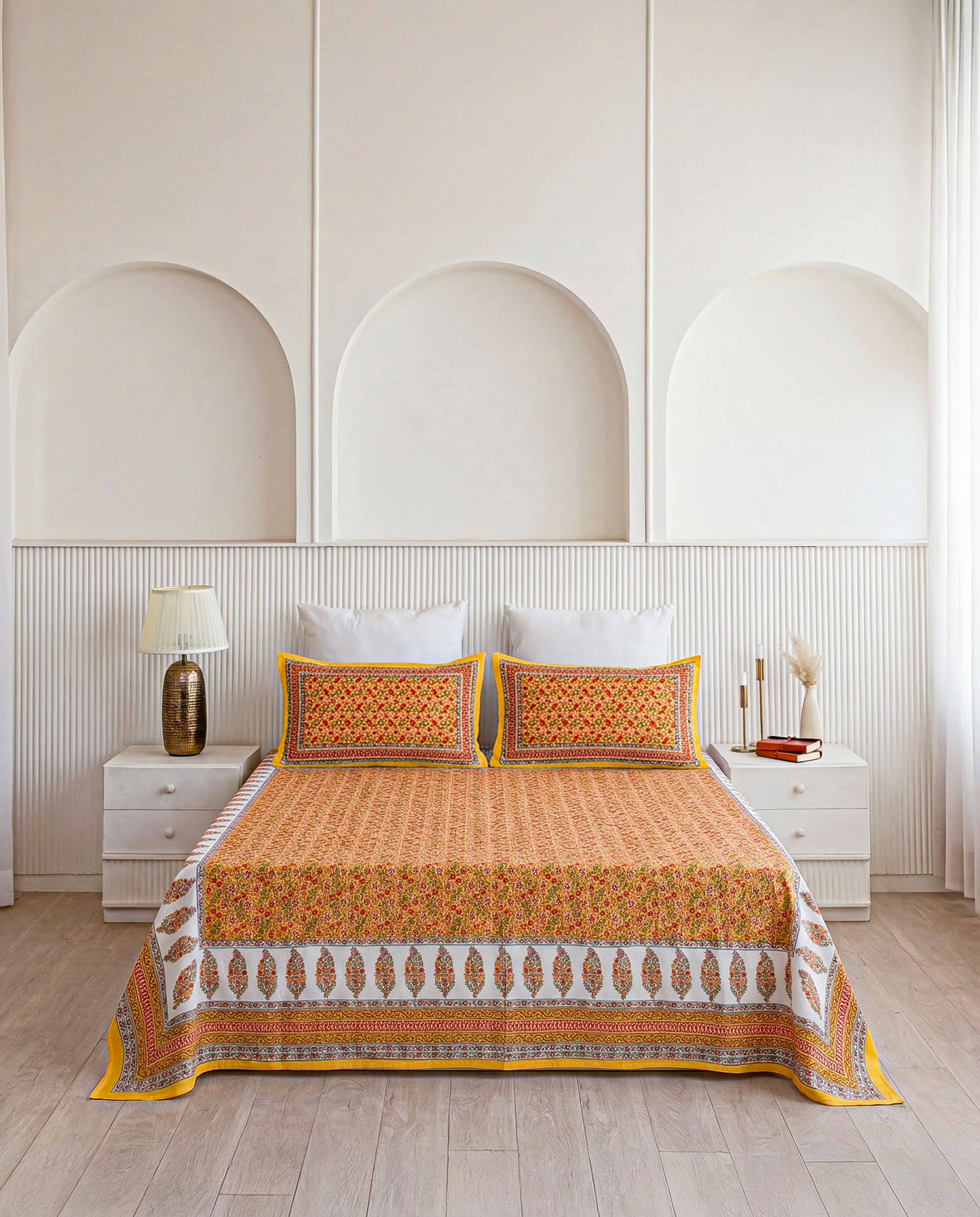 Surya-Kiran Guldasta 100% Pure Cotton King Size Bedsheet