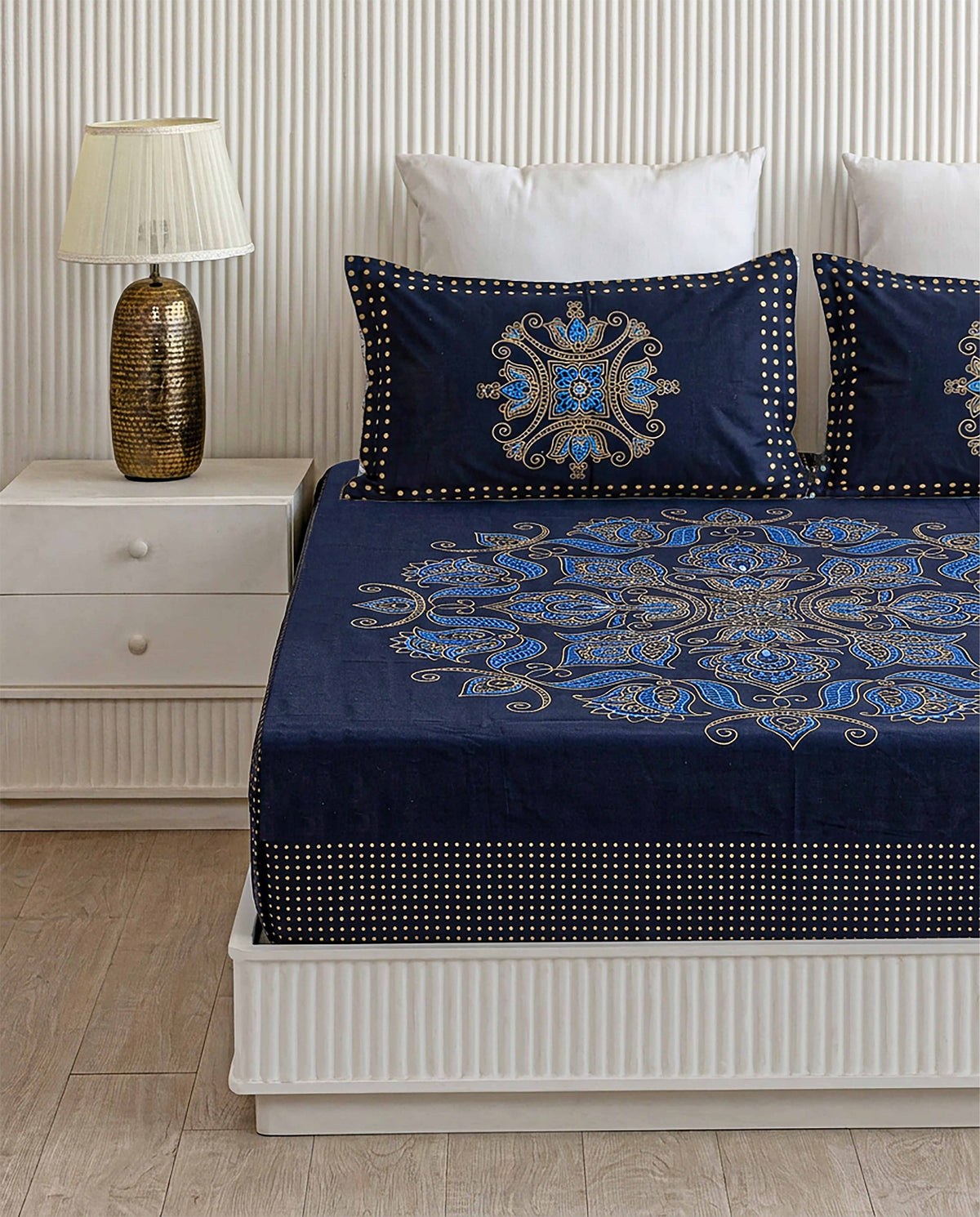 Midnight Mandala 100% Pure Cotton King Size Bedsheet