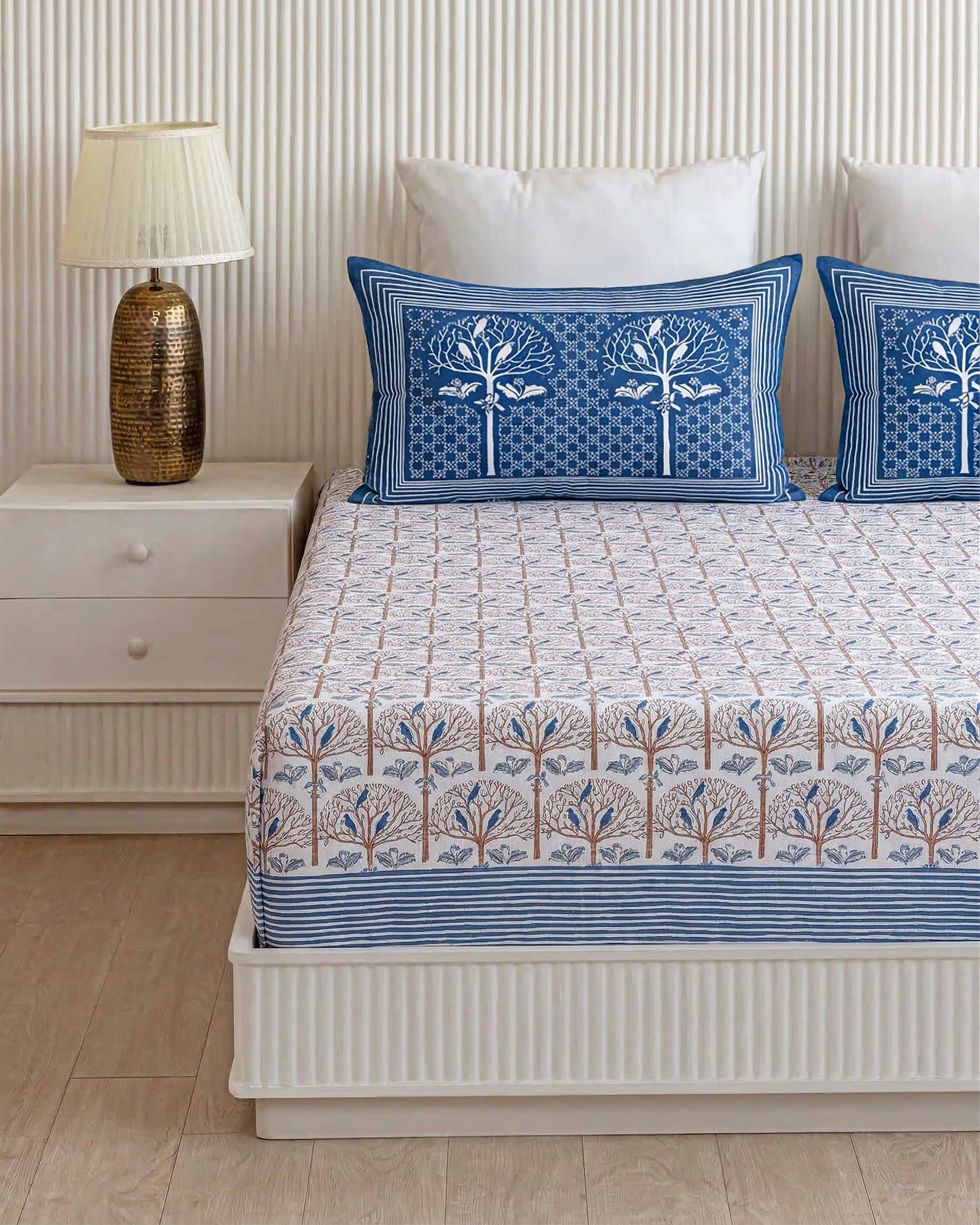 Delicate Pink Floral Medallion Pure Cotton King Size Bedsheet