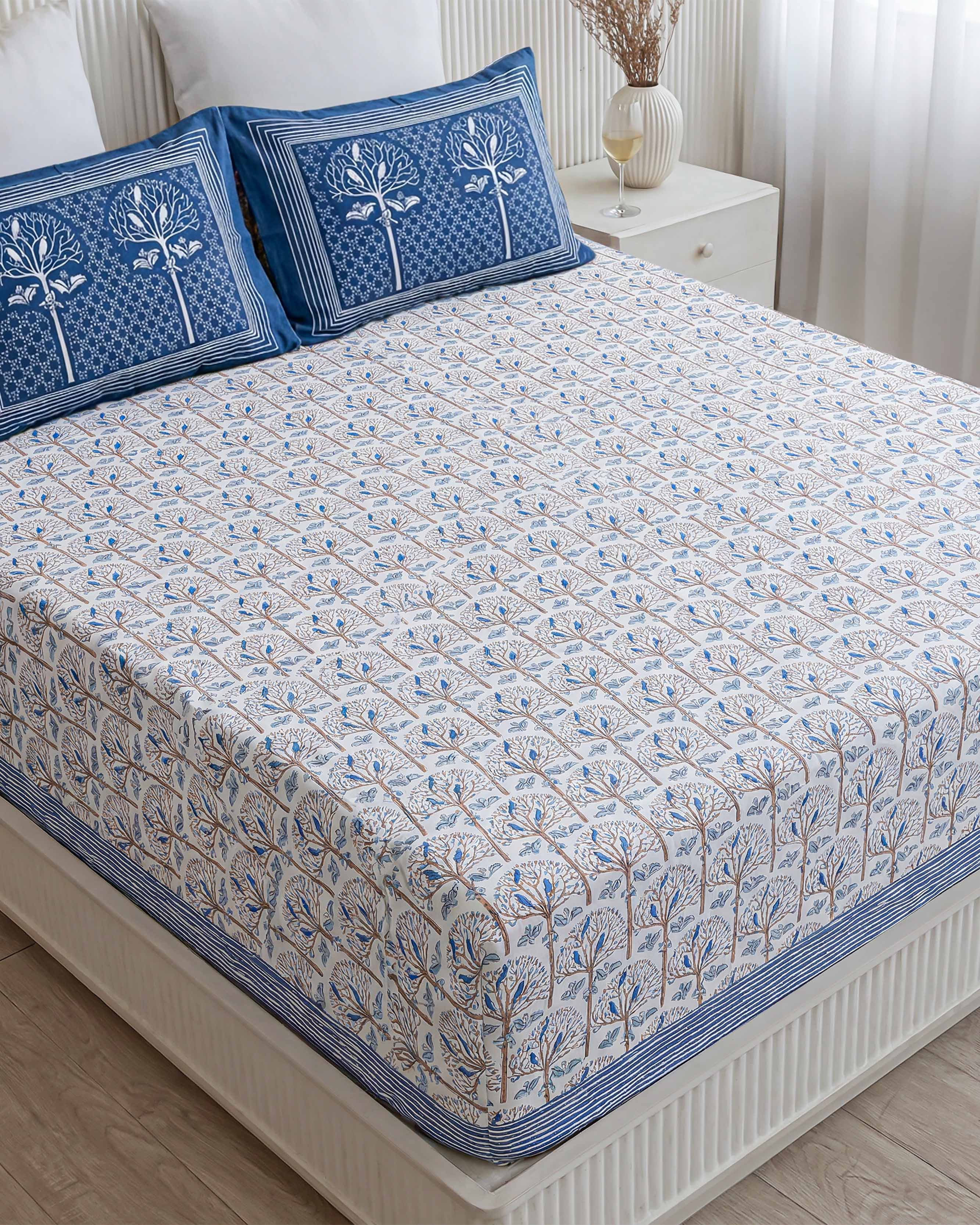 Gulabi Kyari Premium Quality 100% Pure Cotton King Size Bed Sheet