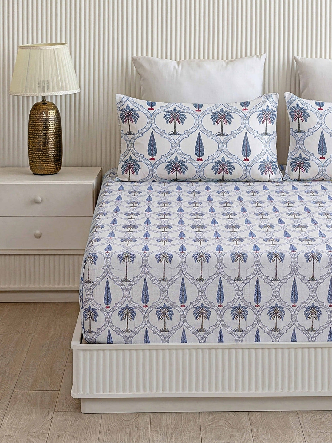 Neelam Lattice Premium Quality 100% Pure Cotton King Size Bed Sheet