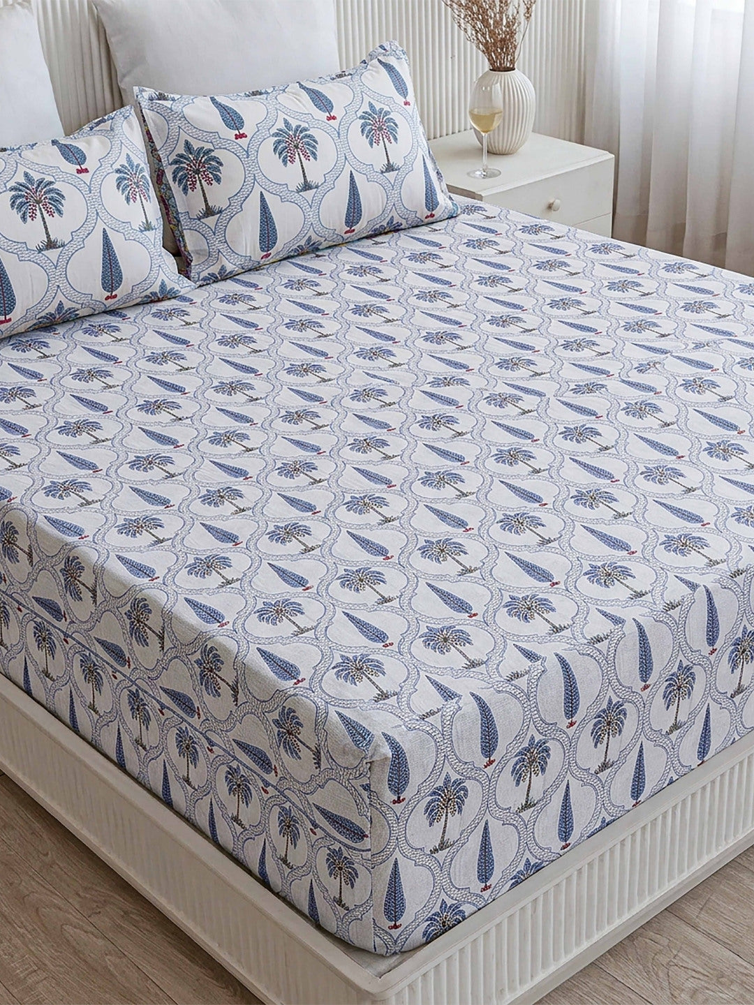 Neelam Lattice Premium Quality 100% Pure Cotton King Size Bed Sheet