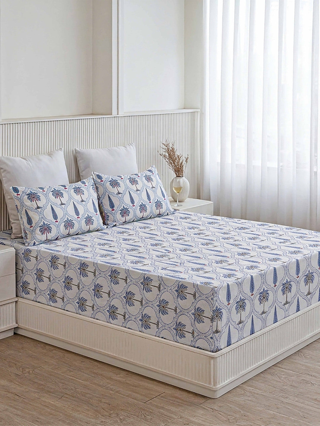 Neelam Lattice Premium Quality 100% Pure Cotton King Size Bed Sheet
