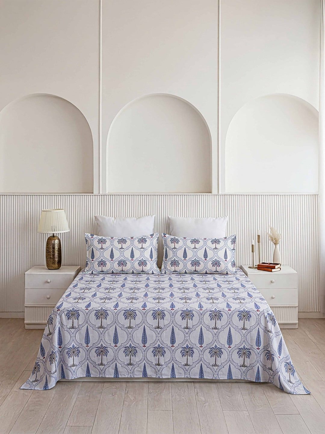 Neelam Lattice Premium Quality 100% Pure Cotton King Size Bed Sheet