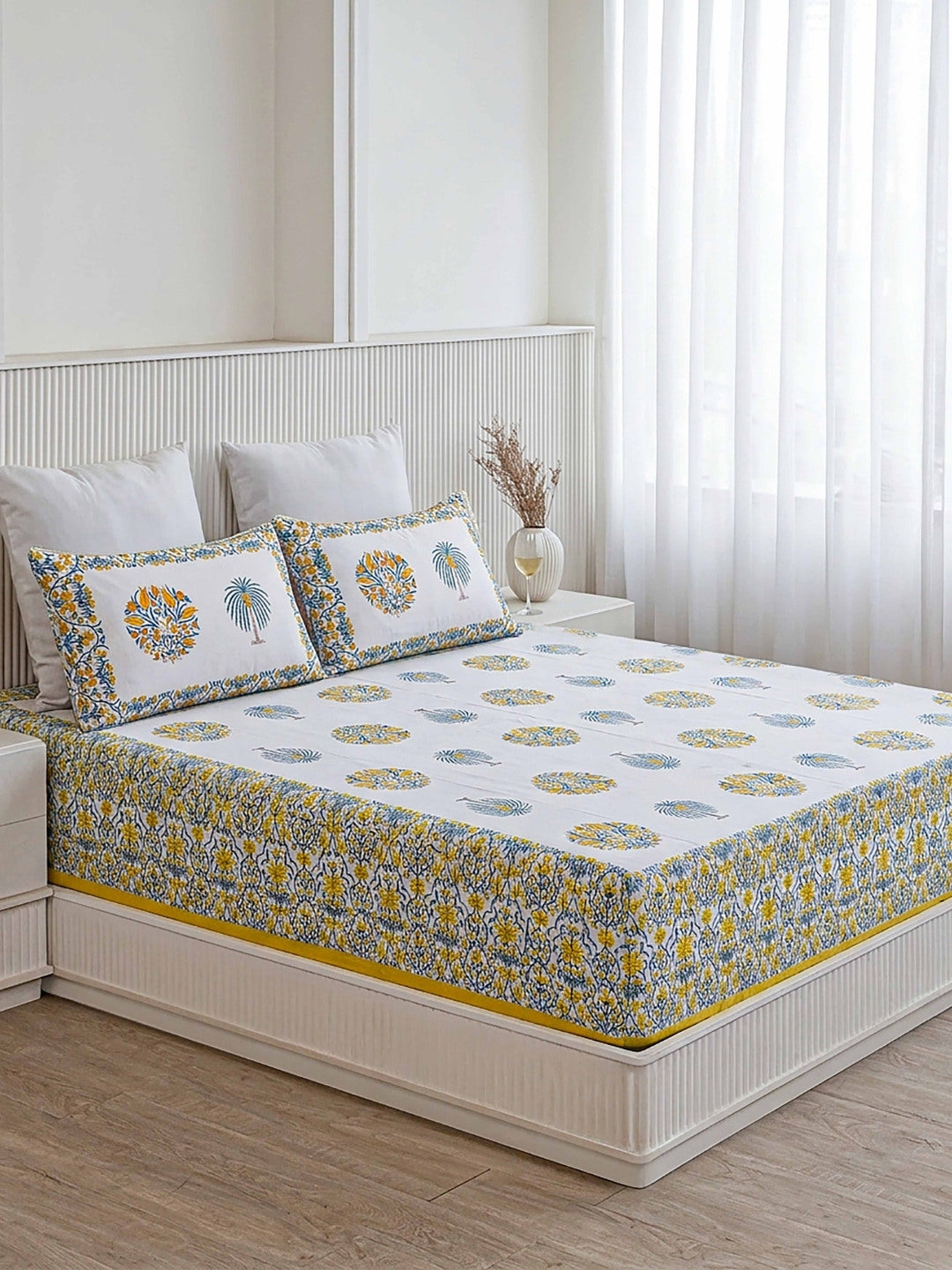 Peet Pushp Premium Quality 100% Pure Cotton King Size Bed Sheet
