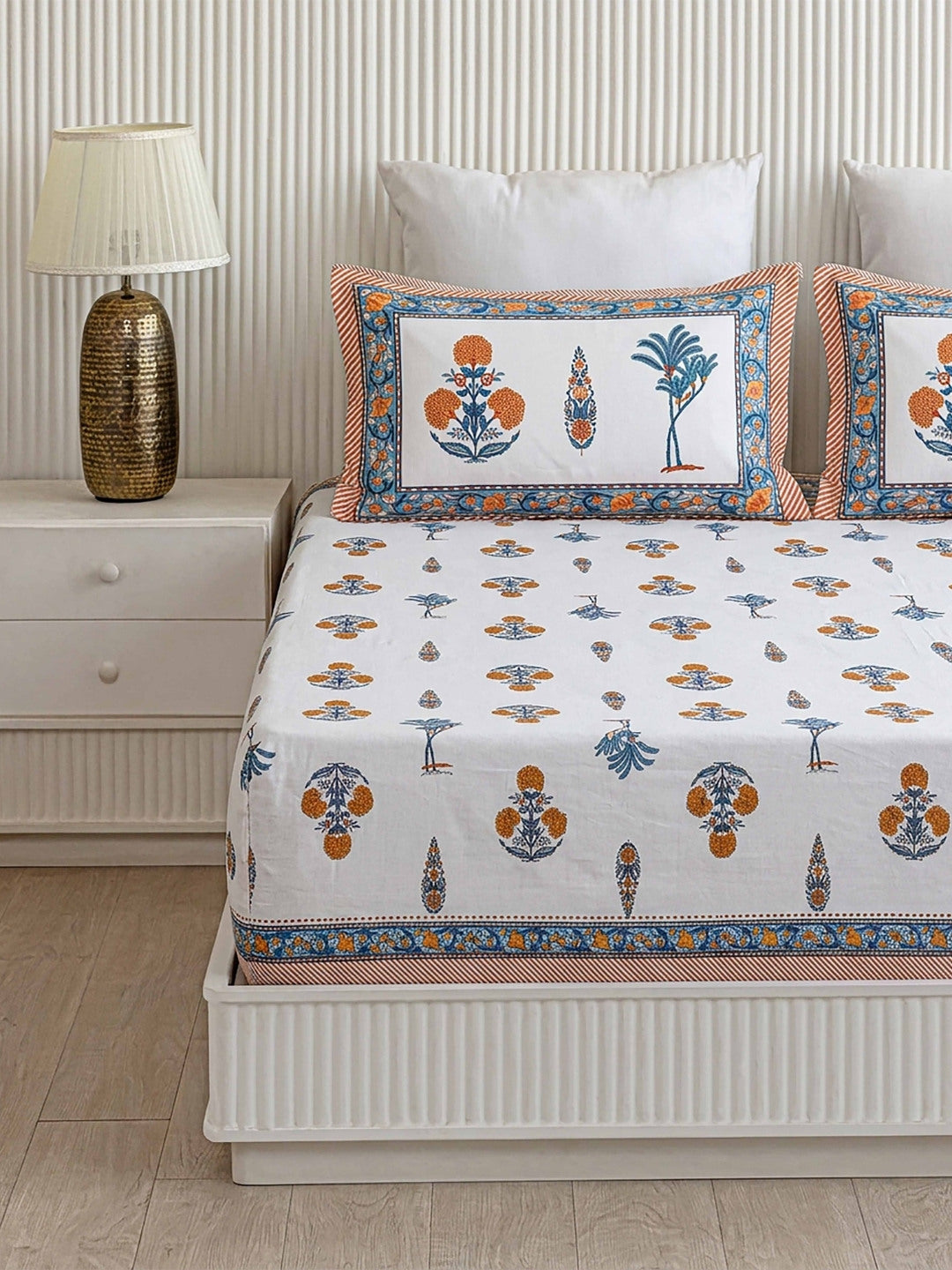 Marwar Bagicha Premium Quality 100% Pure Cotton King Size Bed Sheet