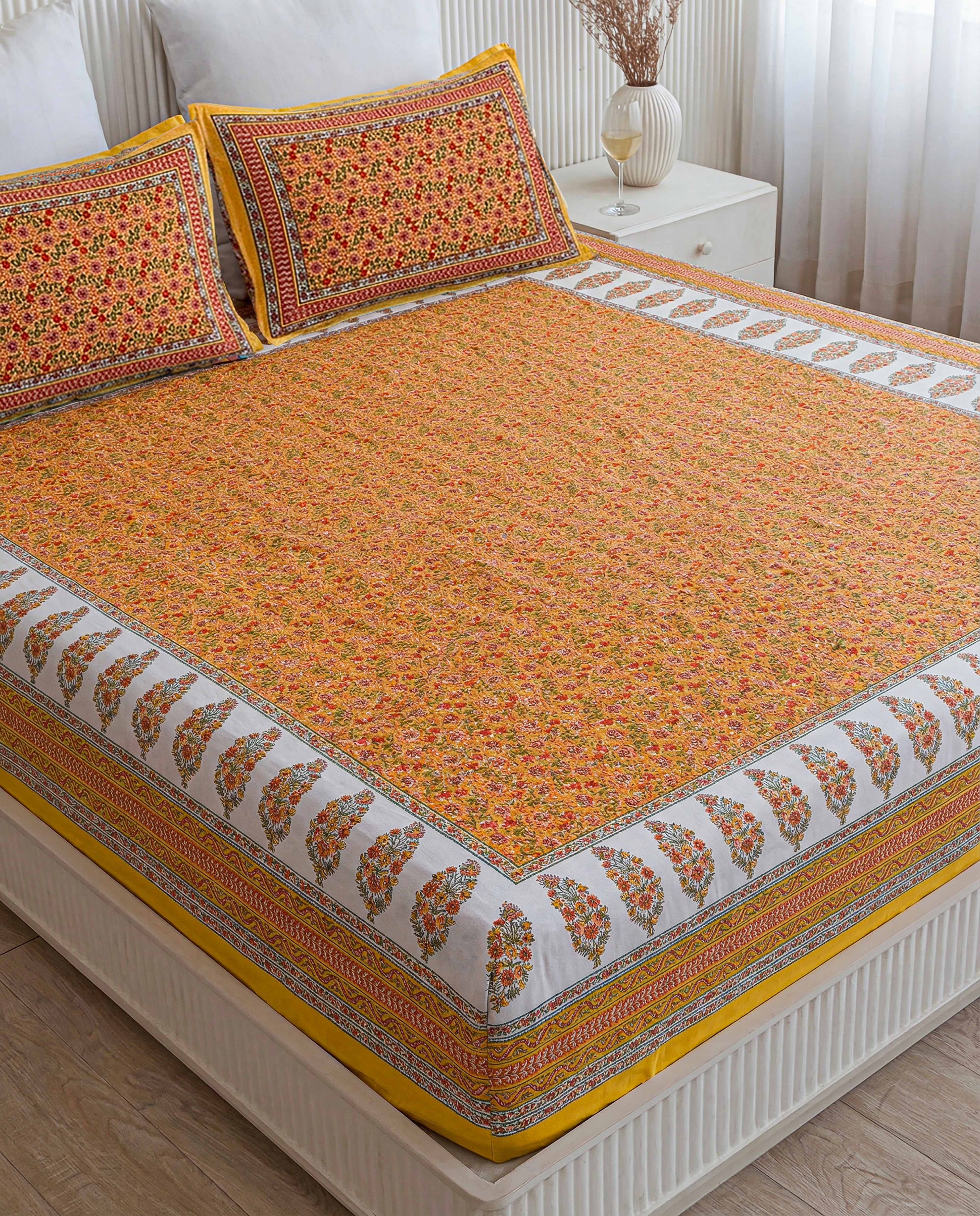 Surya-Kiran Guldasta 100% Pure Cotton King Size Bedsheet