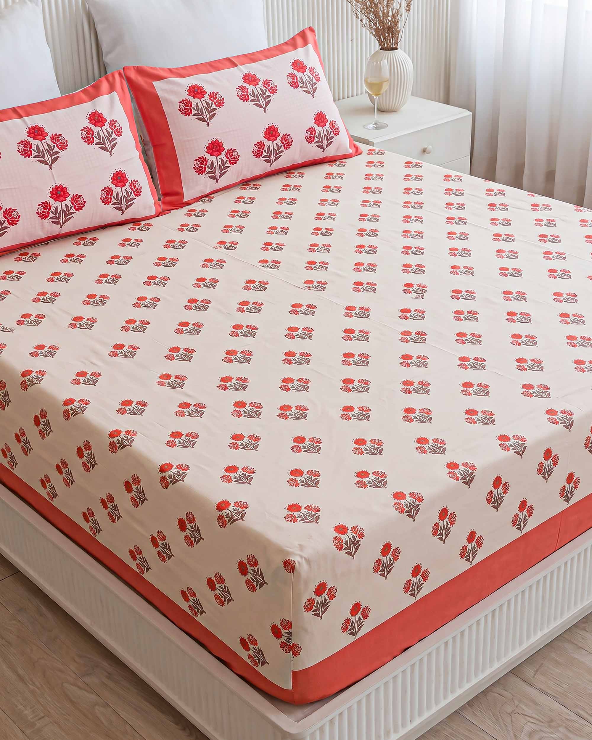 Keshava Kanika Bloom King Size Pure Cotton Bedsheet