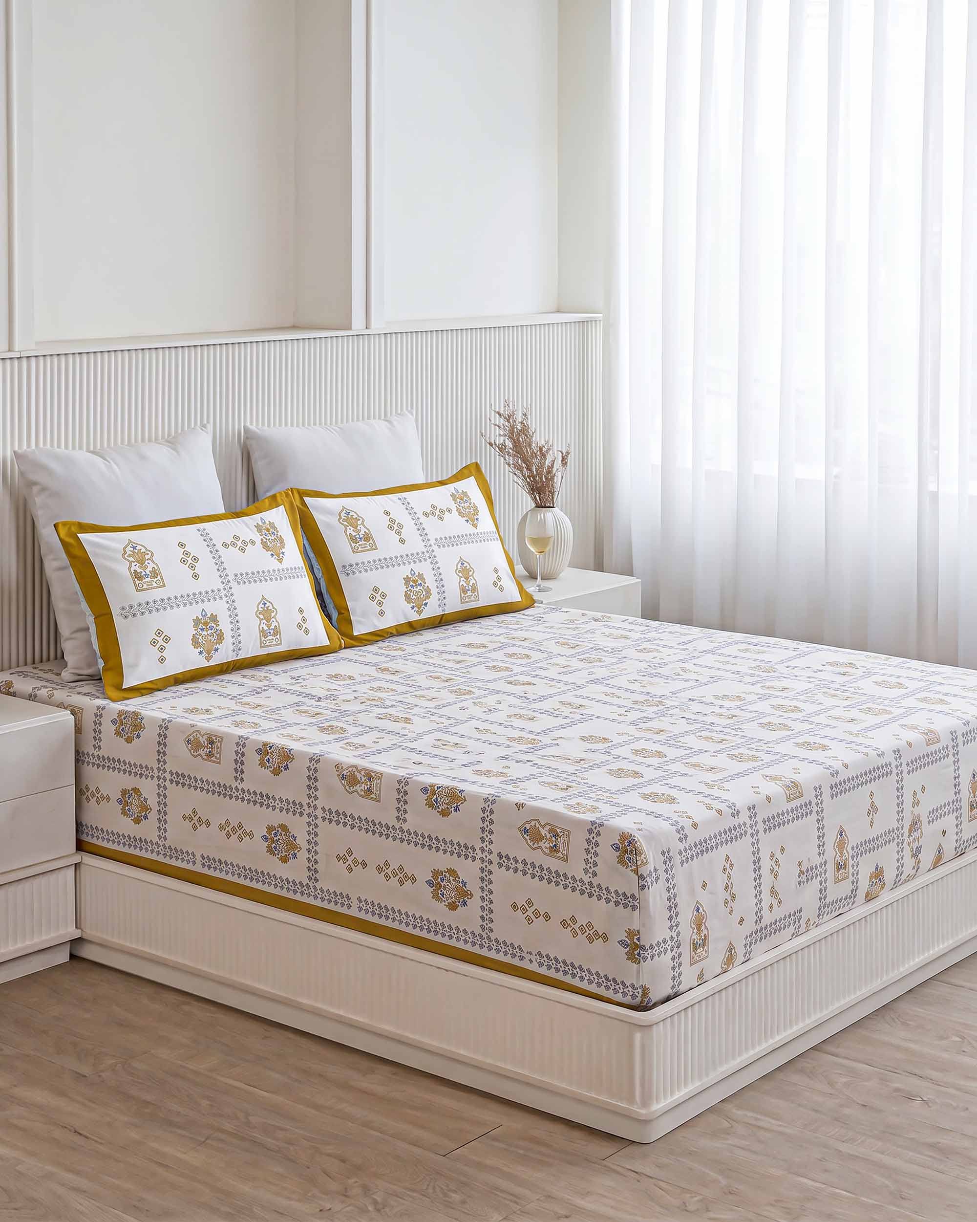 Divine Swarna Arch King Size Pure Cotton Bedsheet