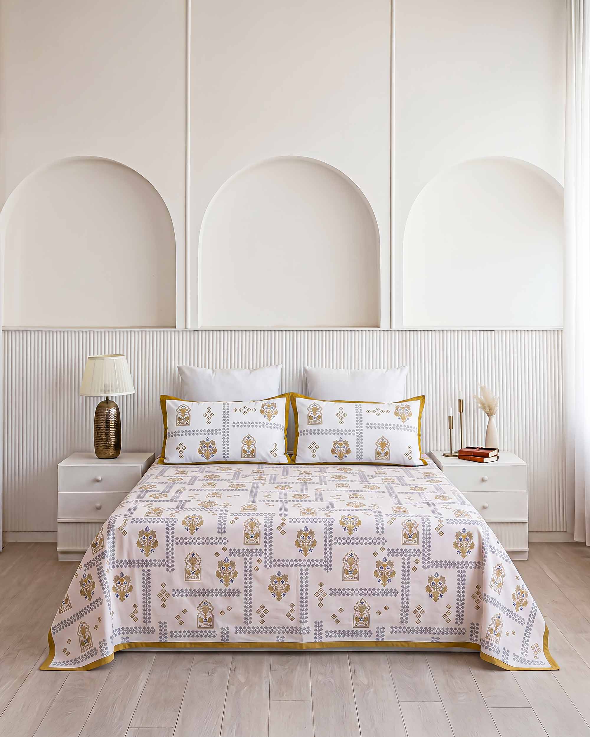 Divine Swarna Arch King Size Pure Cotton Bedsheet