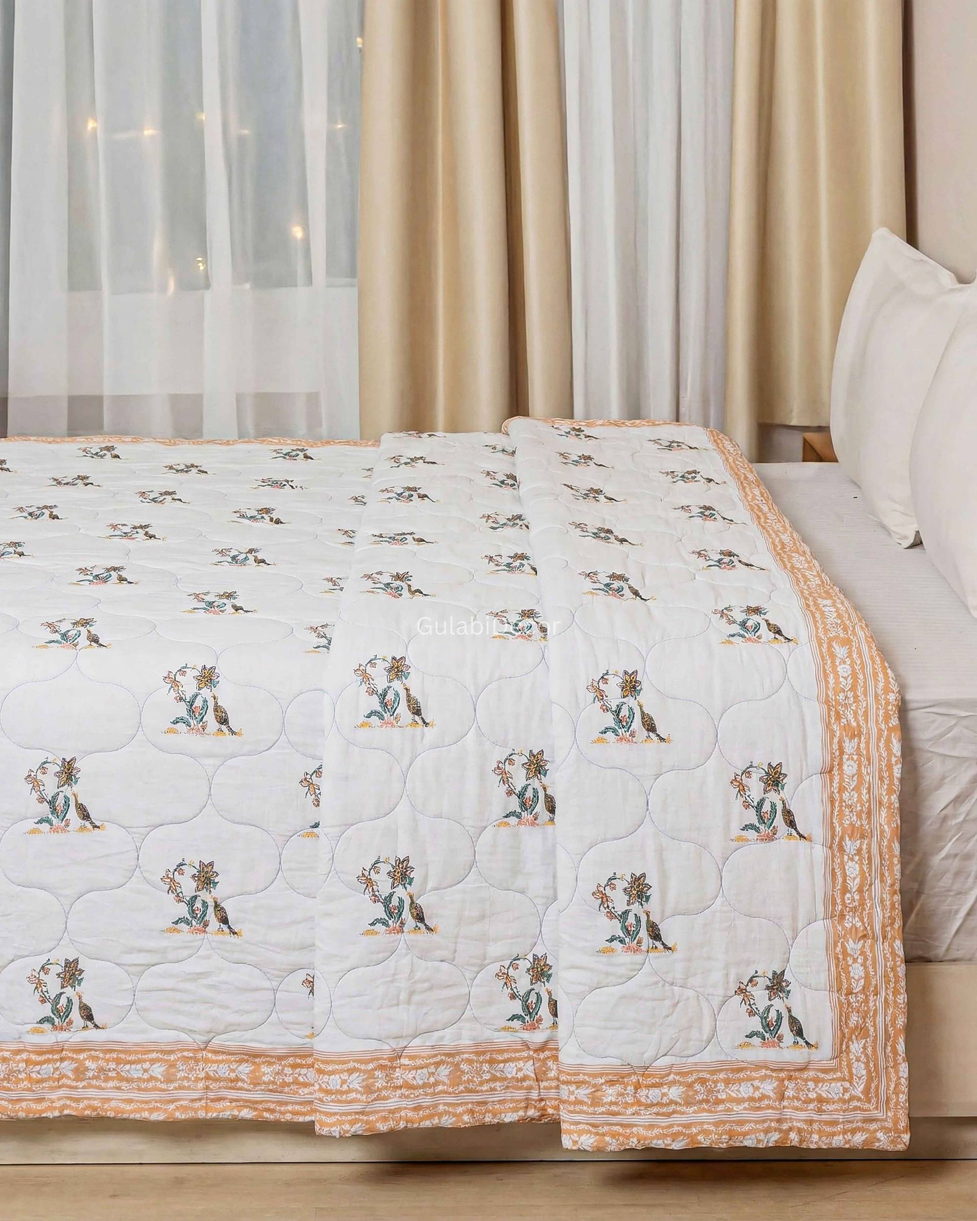 Azure Dream Paisley Cotton Quilt