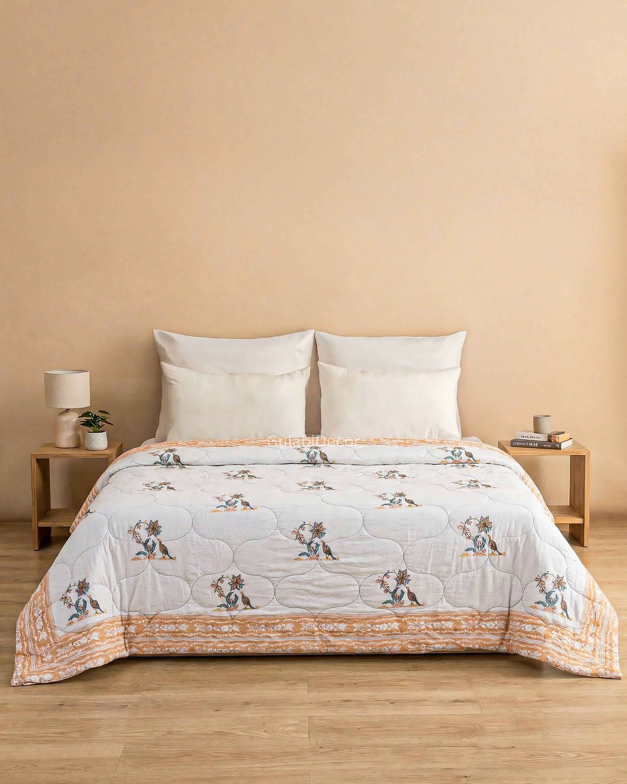 Azure Dream Paisley Cotton Quilt