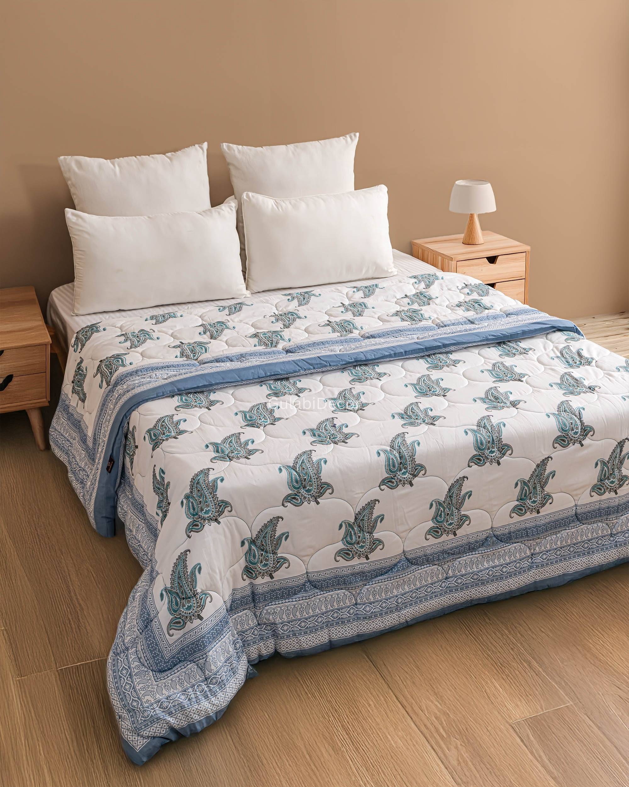 Rustic Berry & Blue Blossom Quilt