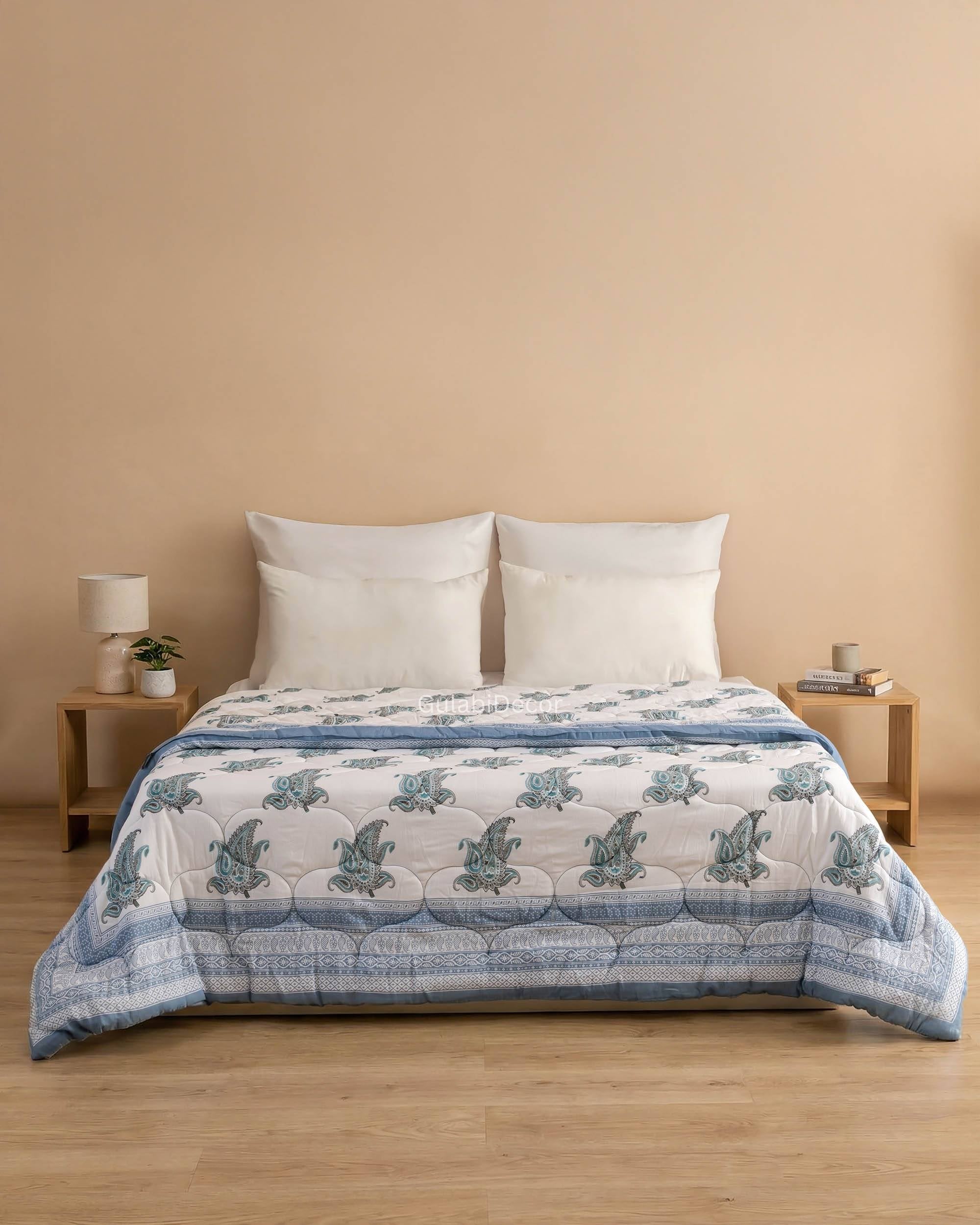 Rustic Berry & Blue Blossom Quilt