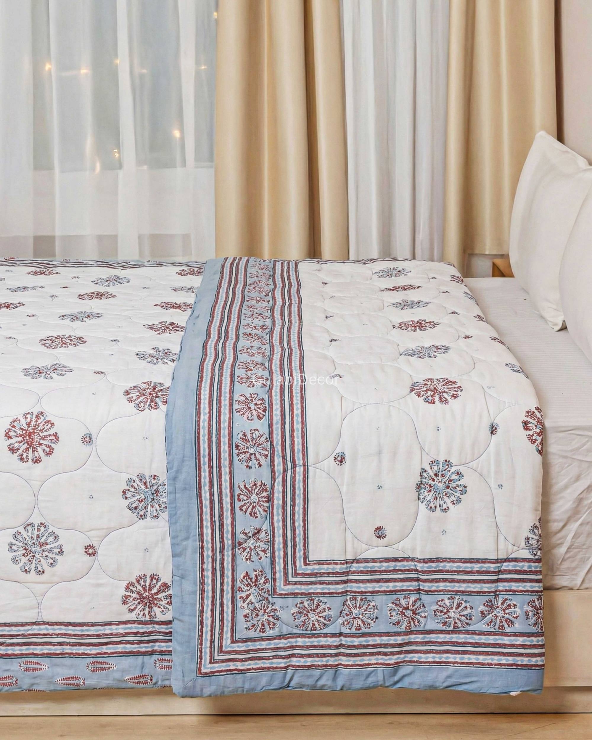 Golden Amber Hand-Block Quilt