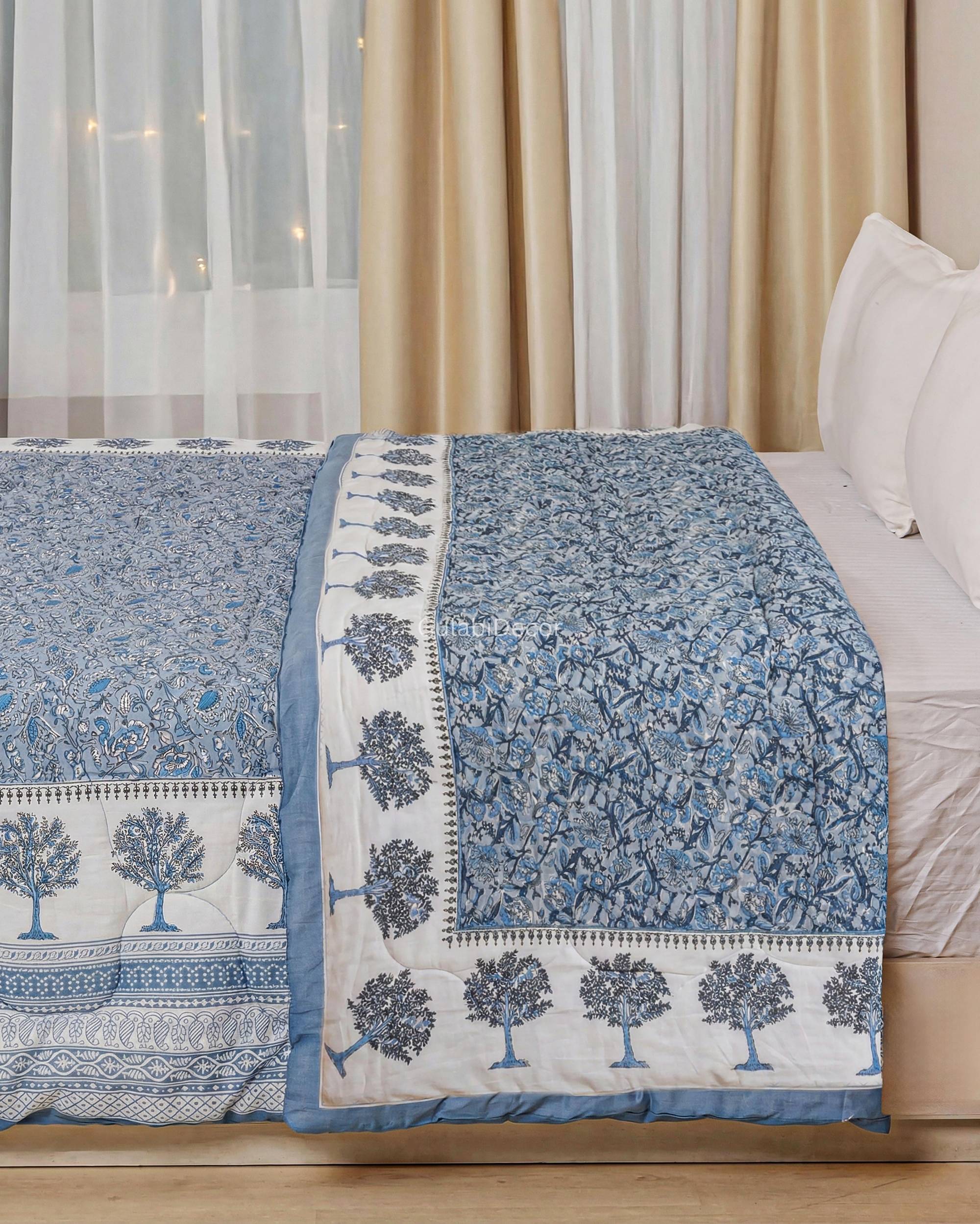 Midnight Garden & Tree of Life Reversible Quilt – Gulabi Decor