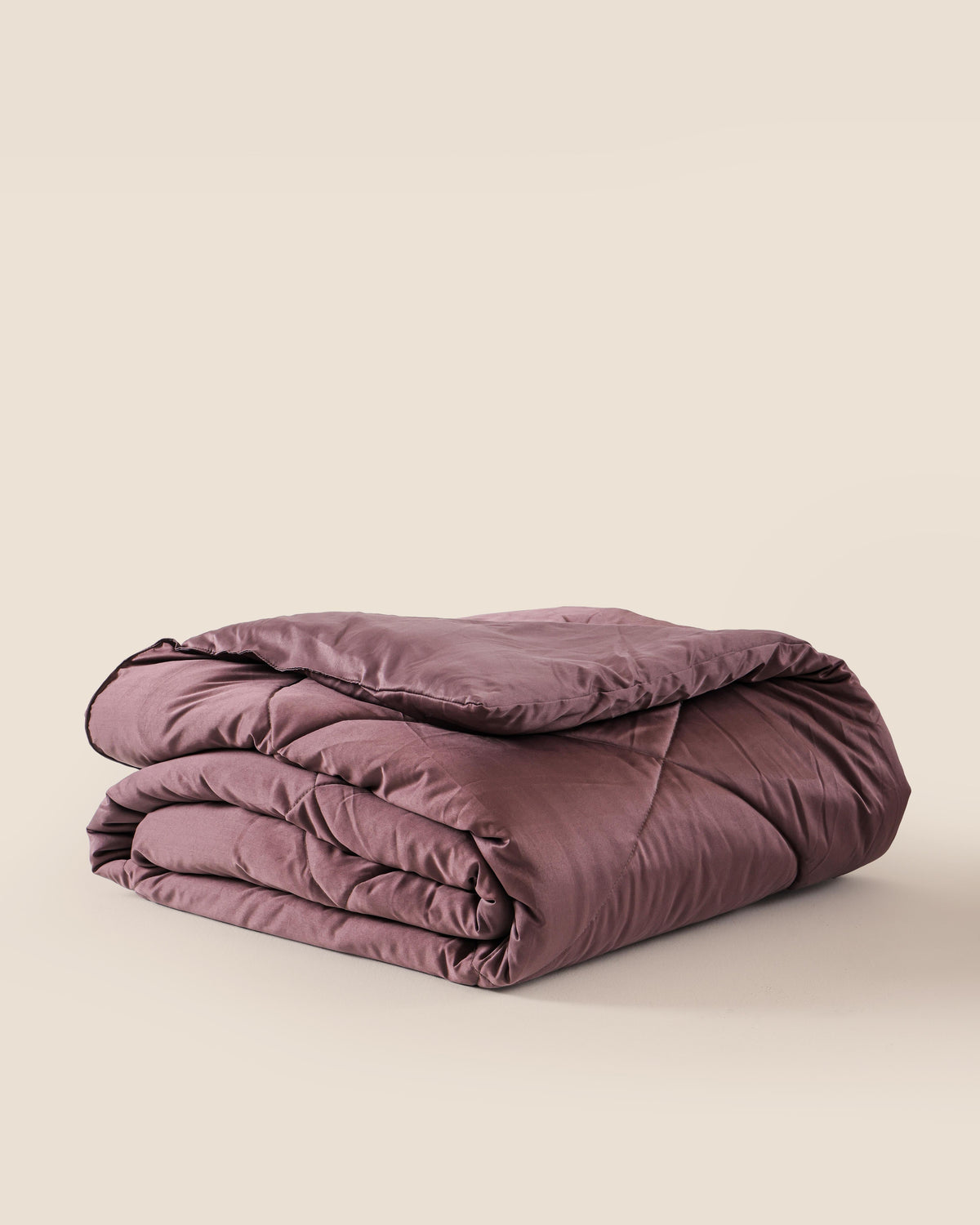 Mulberry Satin Bedsheet & Mauve Satin Comforter Combo