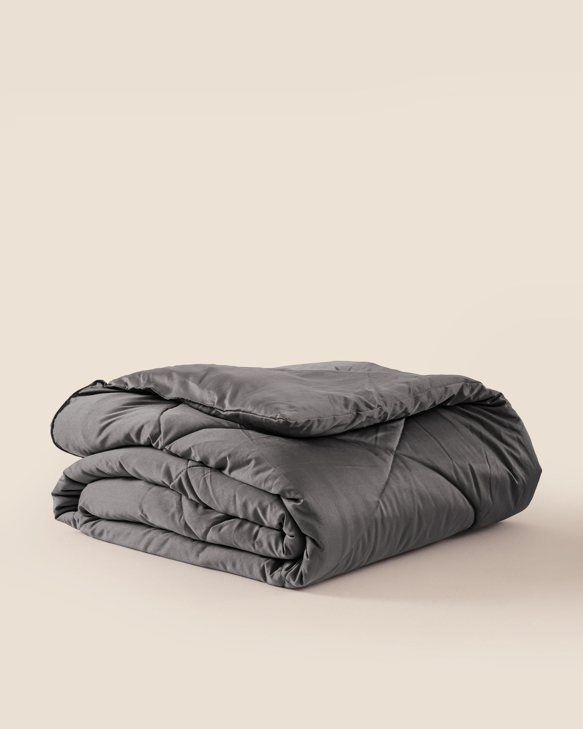Charcoal Slate Satin Bedsheet & Charcoal Grey Satin Comforter Combo