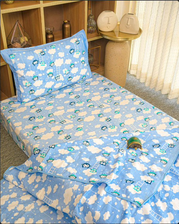 Baby Bedsheet - Minion Blue